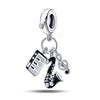 Guitar Headphone Charm Beads Jewelry Accessories Silverplated Copper Dripping Oil Style Compatible With Pandora Bracelets