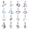 Guitar Headphone Charm Beads Jewelry Accessories Silverplated Copper Dripping Oil Style Compatible With Pandora Bracelets