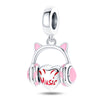Guitar Headphone Charm Beads Jewelry Accessories Silverplated Copper Dripping Oil Style Compatible With Pandora Bracelets