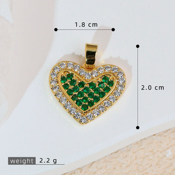 Gummy Candy Pendant Copper Heart Shaped Electroplated For Women