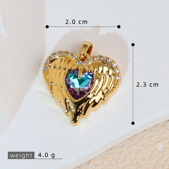 Gummy Candy Pendant Copper Heart Shaped Electroplated For Women