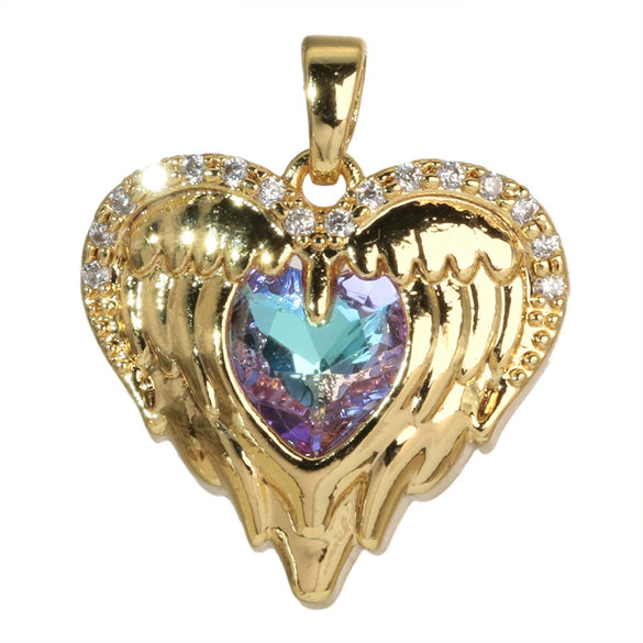 Gummy Candy Pendant Copper Heart Shaped Electroplated For Women