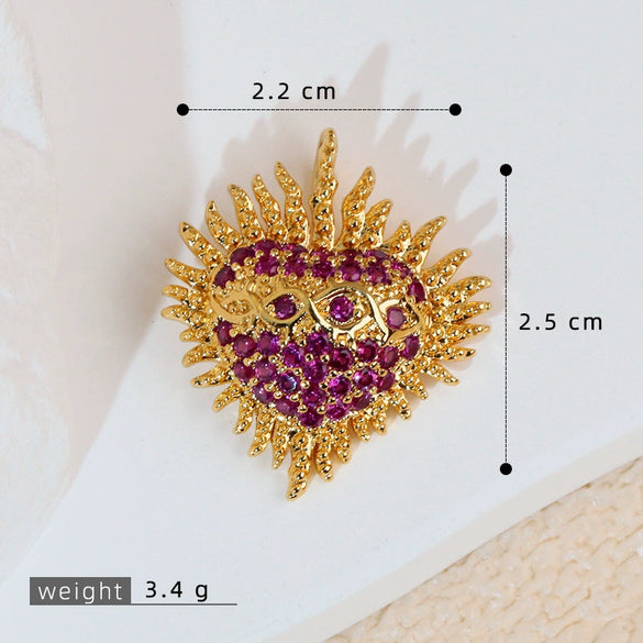 Gummy Candy Pendant Copper Heart Shaped Electroplated For Women