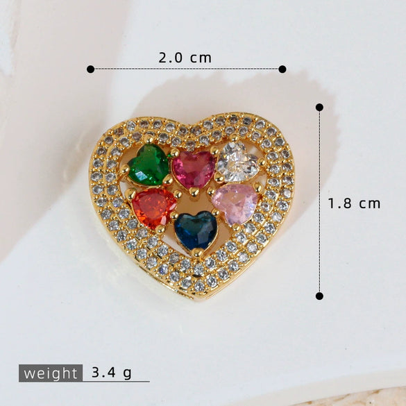 Gummy Candy Pendant Copper Heart Shaped Electroplated For Women