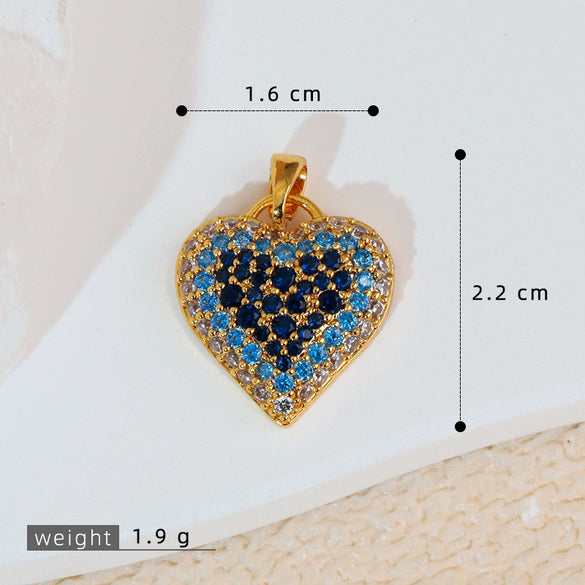 Gummy Candy Pendant Copper Heart Shaped Electroplated For Women