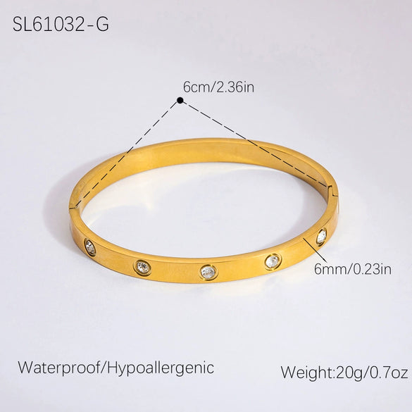 Gypsophila Stainless Steel Bracelet Electroplated 18K Gold Women's Jewelry