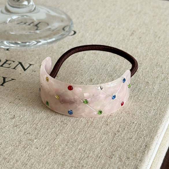Hair Accessories Acetic Acid Geometric Full Diamond High Elastic Hair Ring Hair Rope