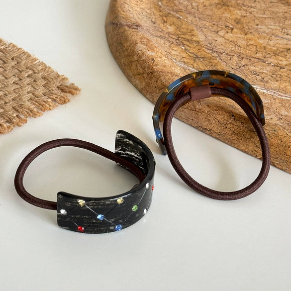 Hair Accessories Acetic Acid Geometric Full Diamond High Elastic Hair Ring Hair Rope