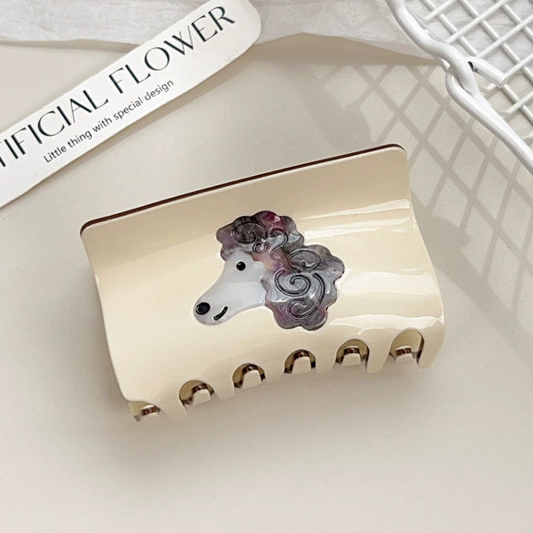 Hair Accessories Acetic Acid Handmade Cartoon Animal Semiround Puppy Cat Hairpin Clip