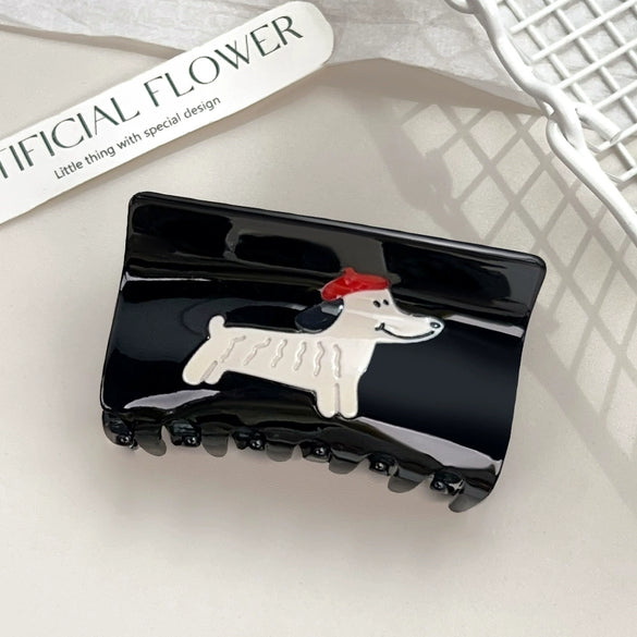 Hair Accessories Acetic Acid Handmade Cartoon Animal Semiround Puppy Cat Hairpin Clip