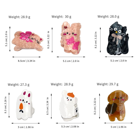 Hair Accessories Acetic Acid Handmade Cartoon Animals Style Hair Grab Clip For Women