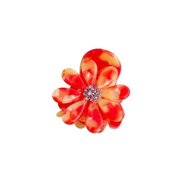 Hair Accessories Acetic Acid Heart Shape Diamond Daisy Grab Clip For Women