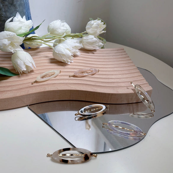 Hair Accessories Acetic Acid Leopard Geometric Handmade Women's Side Clip Forehead Bangs Clip