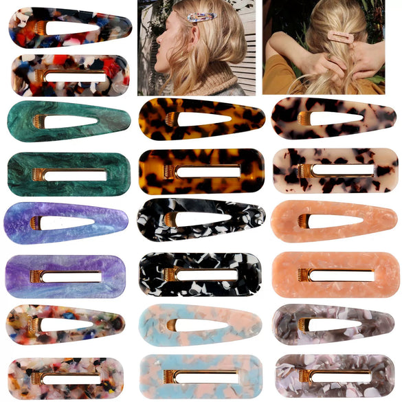 Hair Accessories Acetic Acid Plate Handmade Marble Effect Hairpin Side Clip Candy Color