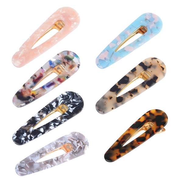 Hair Accessories Acetic Acid Plate Handmade Marble Effect Hairpin Side Clip Candy Color