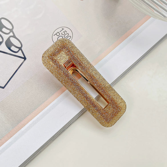 Hair Accessories Acetic Acid Sheet Alloy Handmade Square Duckbill Clip For Girls