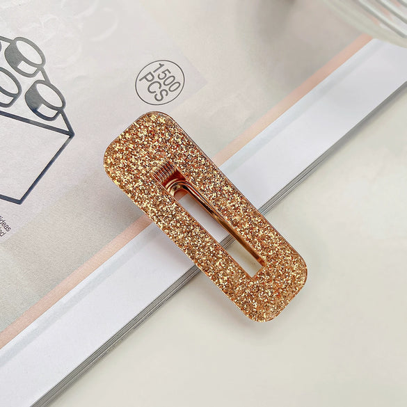 Hair Accessories Acetic Acid Sheet Alloy Handmade Square Duckbill Clip For Girls