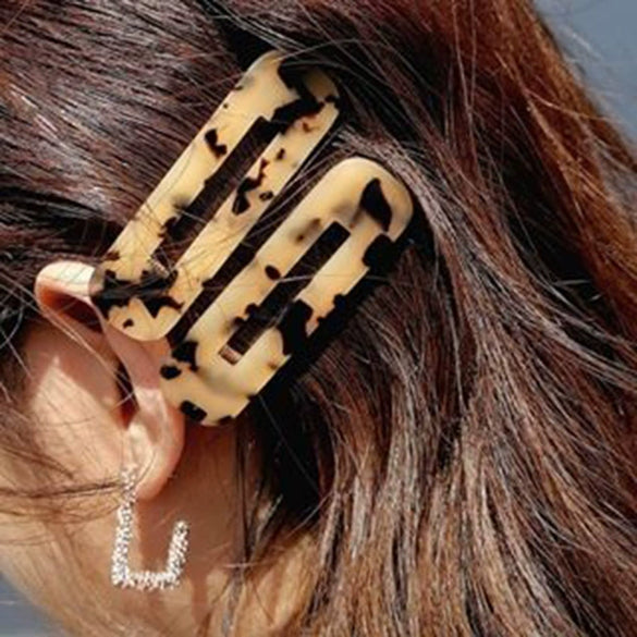 Hair Accessories Acetic Acid Sheet Alloy Handmade Square Duckbill Clip For Girls