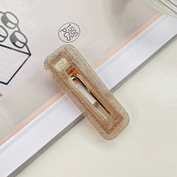 Hair Accessories Acetic Acid Sheet Alloy Handmade Square Duckbill Clip For Girls