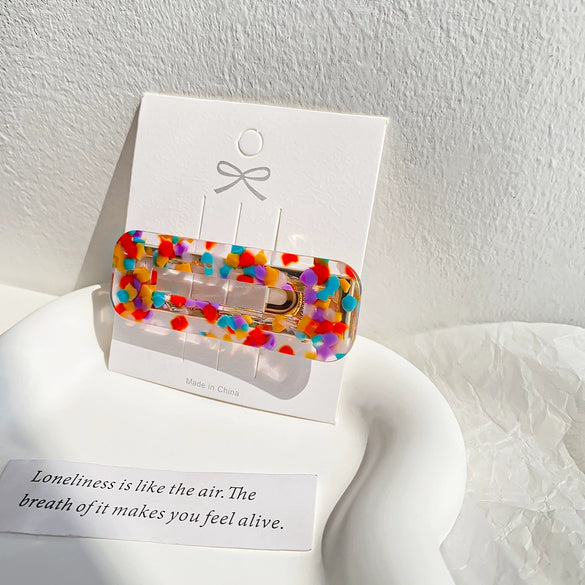 Hair Accessories Acetic Plate Wave Dot Square Drop Shape Handmade Side Clip For Women