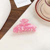 Hair Accessories Acrylic Color Block Printed Heart Shape Sweet Style Grab Clip For Women