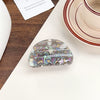Hair Accessories Acrylic Color Block Printed Heart Shape Sweet Style Grab Clip For Women