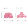 Hair Accessories Acrylic Color Block Printed Heart Shape Sweet Style Grab Clip For Women
