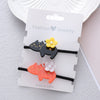 Hair Accessories Acrylic Handmade Cartoon Animals Kitten Flower Rubber Band Leather Band