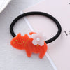 Hair Accessories Acrylic Handmade Cartoon Animals Kitten Flower Rubber Band Leather Band