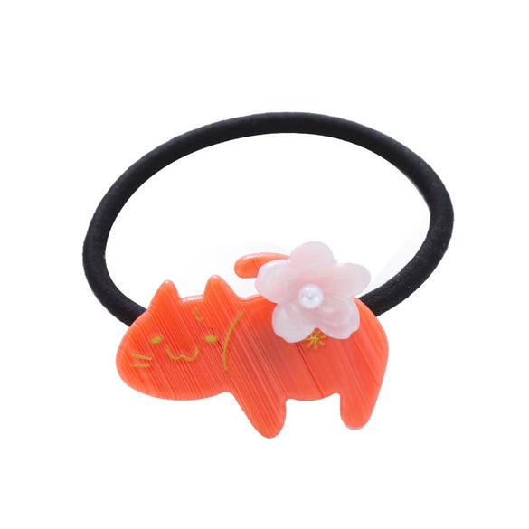 Hair Accessories Acrylic Handmade Cartoon Animals Kitten Flower Rubber Band Leather Band
