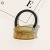 Hair Accessories Acrylic Handmade Geometric Leather Tendon Hair Rope Hair Ring For Women