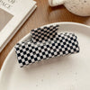 Hair Accessories Acrylic Handmade Grid Pattern Simple Style Small Fresh Women's Grab Clip