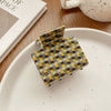 Hair Accessories Acrylic Handmade Grid Pattern Simple Style Small Fresh Women's Grab Clip