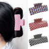 Hair Accessories Acrylic Handmade Grid Pattern Simple Style Small Fresh Women's Grab Clip