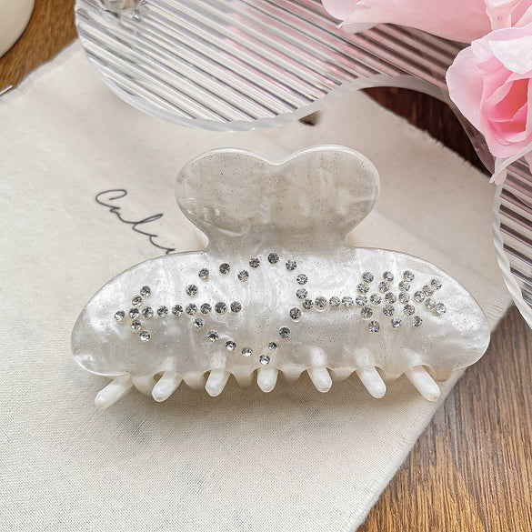 Hair Accessories Acrylic Handmade Rhinestone Loving Catch Clip Hairpin