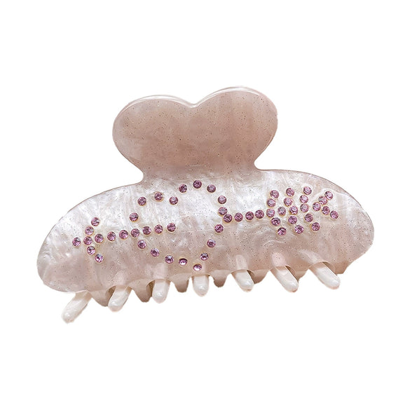 Hair Accessories Acrylic Handmade Rhinestone Loving Catch Clip Hairpin