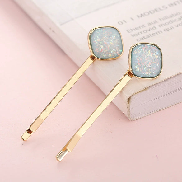 Hair Accessories Alloy Fat Clip Electroplating Geometric Design For Women