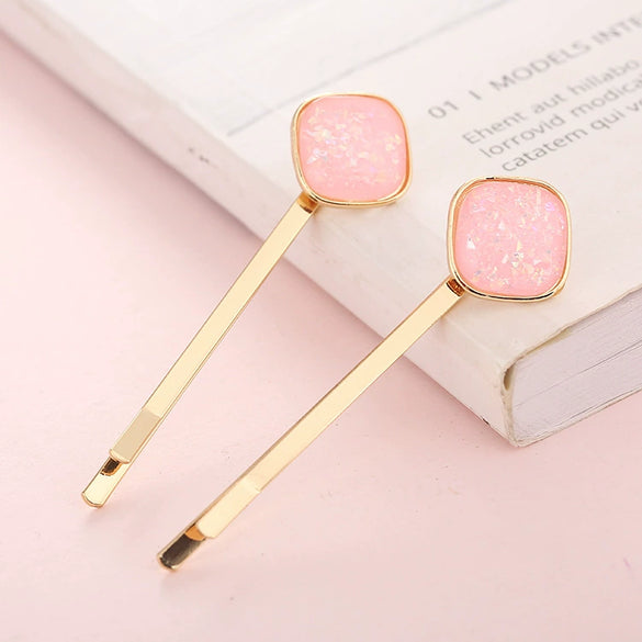 Hair Accessories Alloy Fat Clip Electroplating Geometric Design For Women