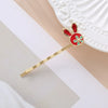 Hair Accessories Alloy Hairpin Electroplating Red Happy Rabbit Style Onecharacter Clip For Women
