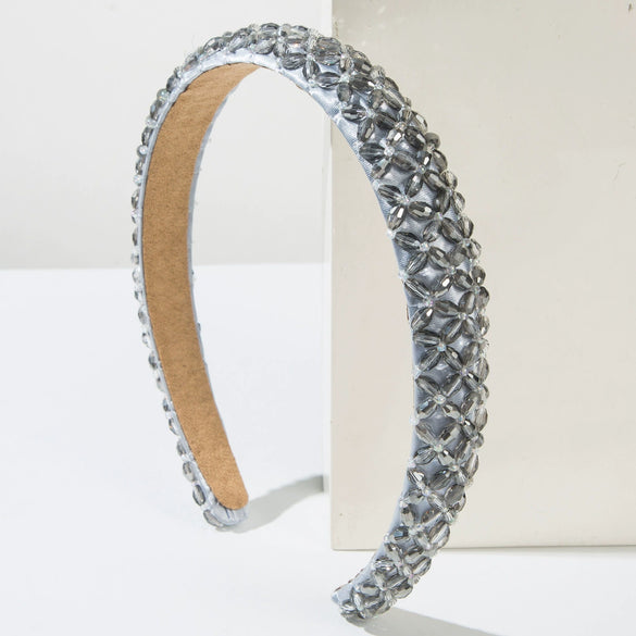 Hair Accessories Alloy Handmade Baroque Geometric Crystal Beaded Hair Hoop