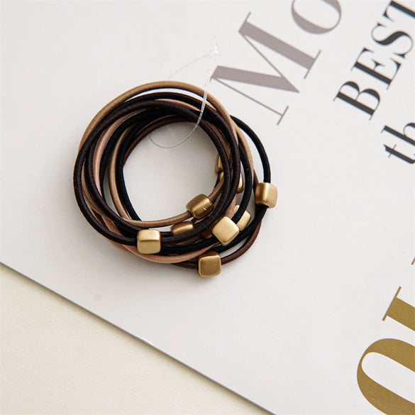 Hair Accessories Alloy Handmade Simple High Elasticity Round Love Square Head Rope
