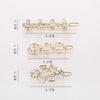 Hair Accessories Alloy Round Fourleaf Clover Sparkling Gem Zircon Electroplated Side Clip For Women