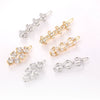 Hair Accessories Alloy Round Fourleaf Clover Sparkling Gem Zircon Electroplated Side Clip For Women