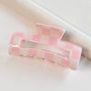 Hair Accessories Black And White Checkerboard Shark Clip Pvc Plastic Resin Painted Square Grab Clip