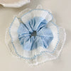 Hair Accessories Blue Lace Plaid Knitted Hair Ring For Women