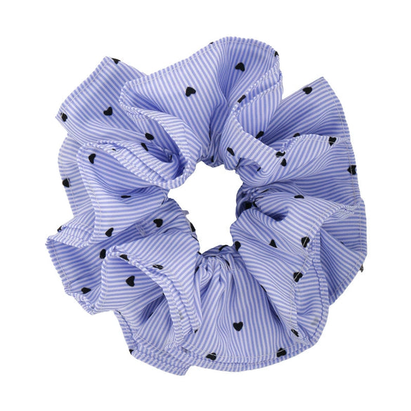 Hair Accessories Blue Lace Plaid Knitted Hair Ring For Women
