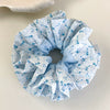 Hair Accessories Blue Lace Plaid Knitted Hair Ring For Women