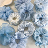 Hair Accessories Blue Lace Plaid Knitted Hair Ring For Women