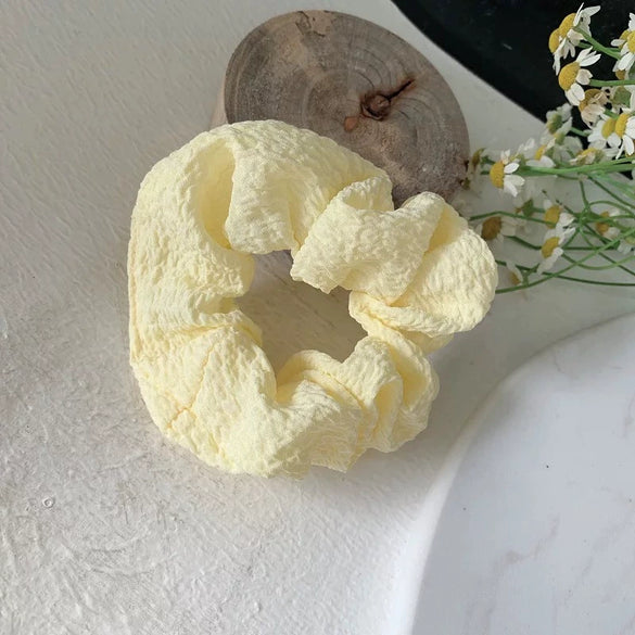 Hair Accessories Buersucker Fabric Handmade Solid Color High Elasticity
