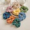 Hair Accessories Buersucker Fabric Handmade Solid Color High Elasticity